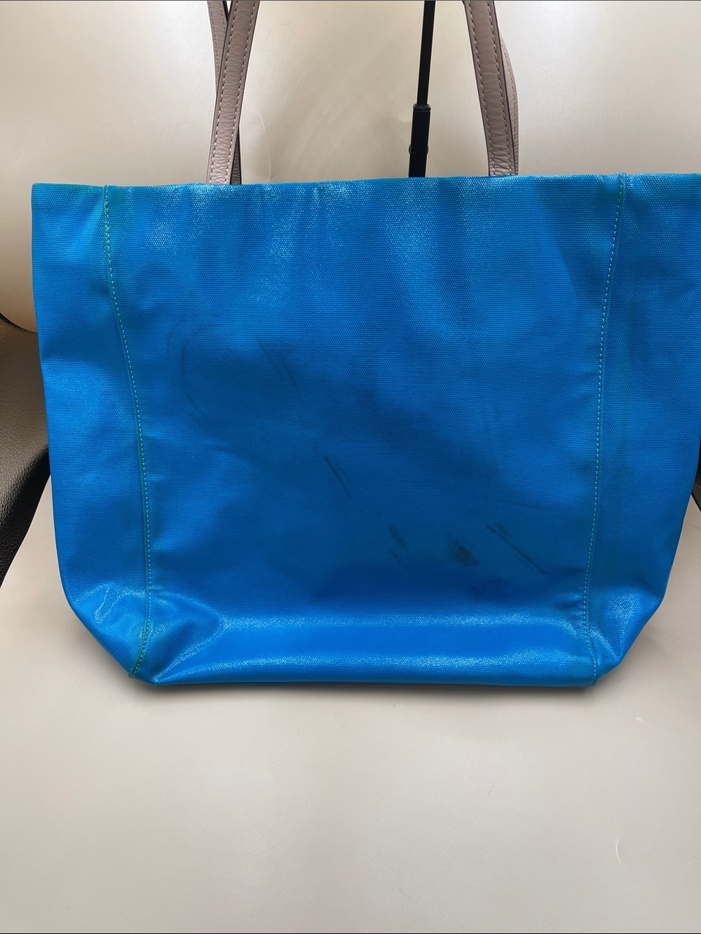 kate spade Turquoise Blue Tote with Tan Straps - Picture 5 of 10
